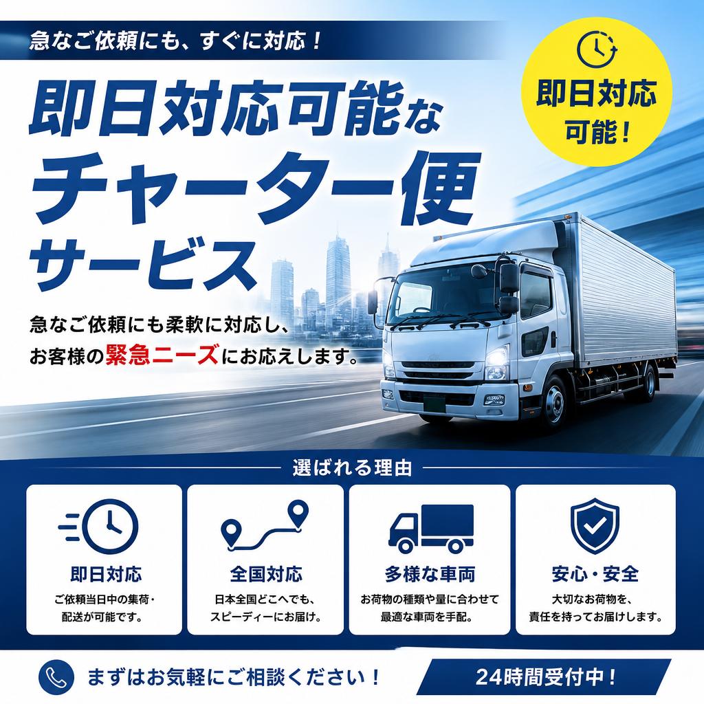 迅速なチャーター便サービス